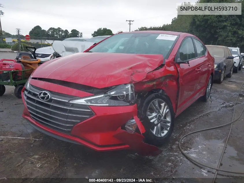 2020 Hyundai Elantra Value Edition VIN: 5NPD84LF0LH593710 Lot: 40400143