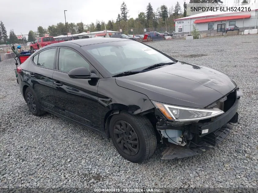 2020 Hyundai Elantra Se VIN: 5NPD74LF6LH524216 Lot: 40400419