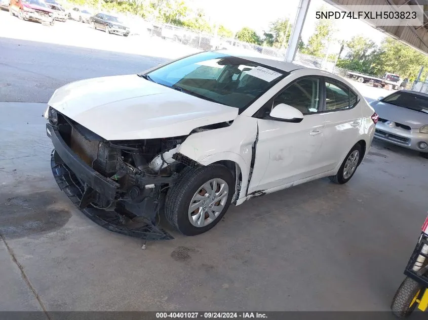 2020 Hyundai Elantra Se VIN: 5NPD74LFXLH503823 Lot: 40401027