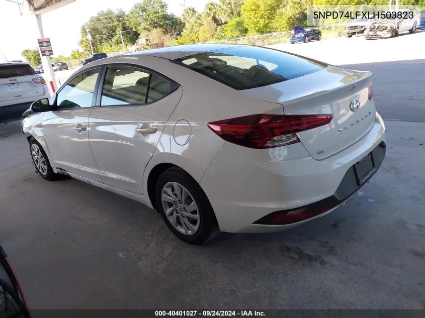 2020 Hyundai Elantra Se VIN: 5NPD74LFXLH503823 Lot: 40401027