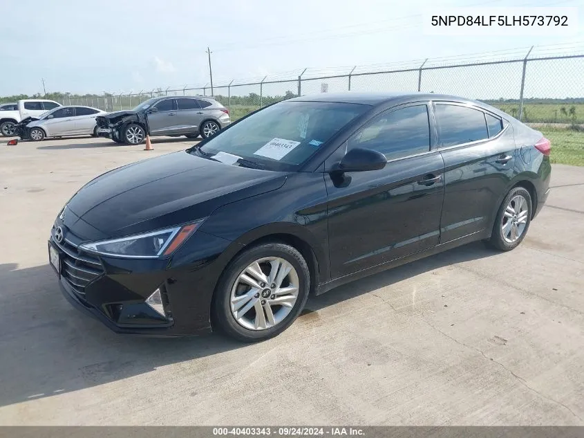 2020 Hyundai Elantra Sel/Value/Limited VIN: 5NPD84LF5LH573792 Lot: 40403343