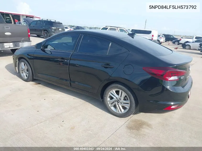 5NPD84LF5LH573792 2020 Hyundai Elantra Sel/Value/Limited