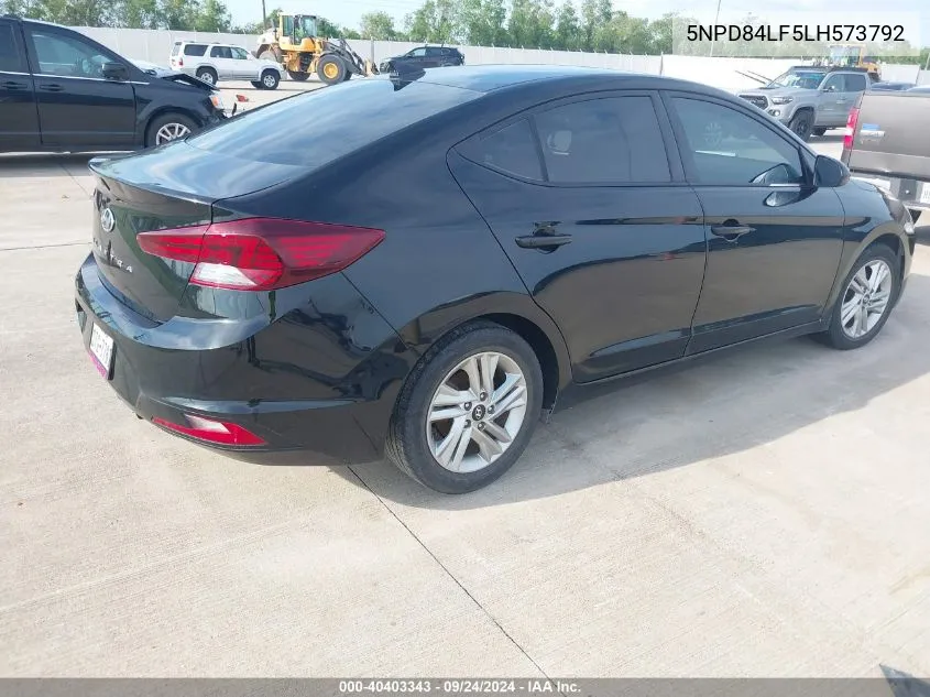 2020 Hyundai Elantra Sel/Value/Limited VIN: 5NPD84LF5LH573792 Lot: 40403343