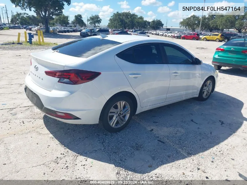 2020 Hyundai Elantra Sel VIN: 5NPD84LF0LH547164 Lot: 40409629