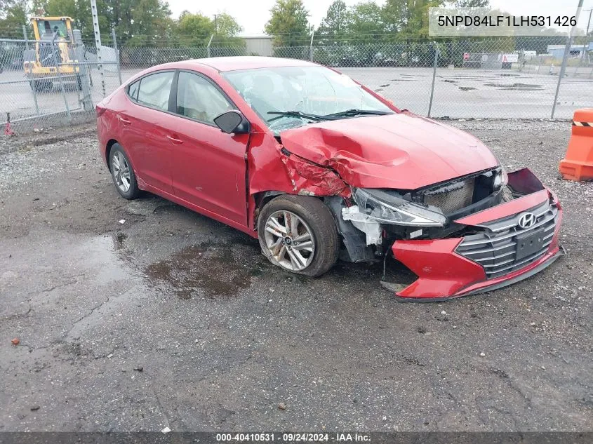 2020 Hyundai Elantra Sel VIN: 5NPD84LF1LH531426 Lot: 40410531