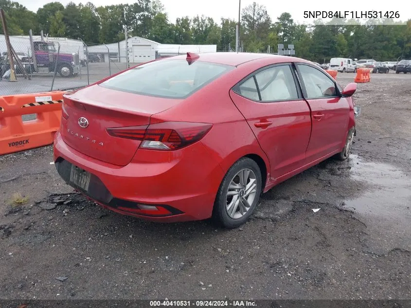 2020 Hyundai Elantra Sel VIN: 5NPD84LF1LH531426 Lot: 40410531