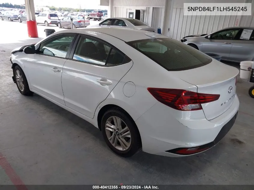 2020 Hyundai Elantra Sel VIN: 5NPD84LF1LH545245 Lot: 40412355