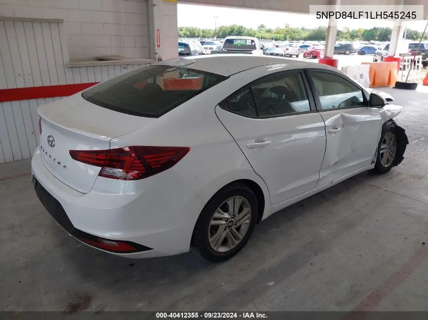 2020 Hyundai Elantra Sel VIN: 5NPD84LF1LH545245 Lot: 40412355