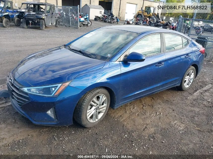 2020 Hyundai Elantra Sel VIN: 5NPD84LF7LH568822 Lot: 40415711