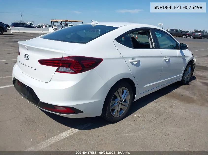 2020 Hyundai Elantra Sel VIN: 5NPD84LF4LH575498 Lot: 40417585