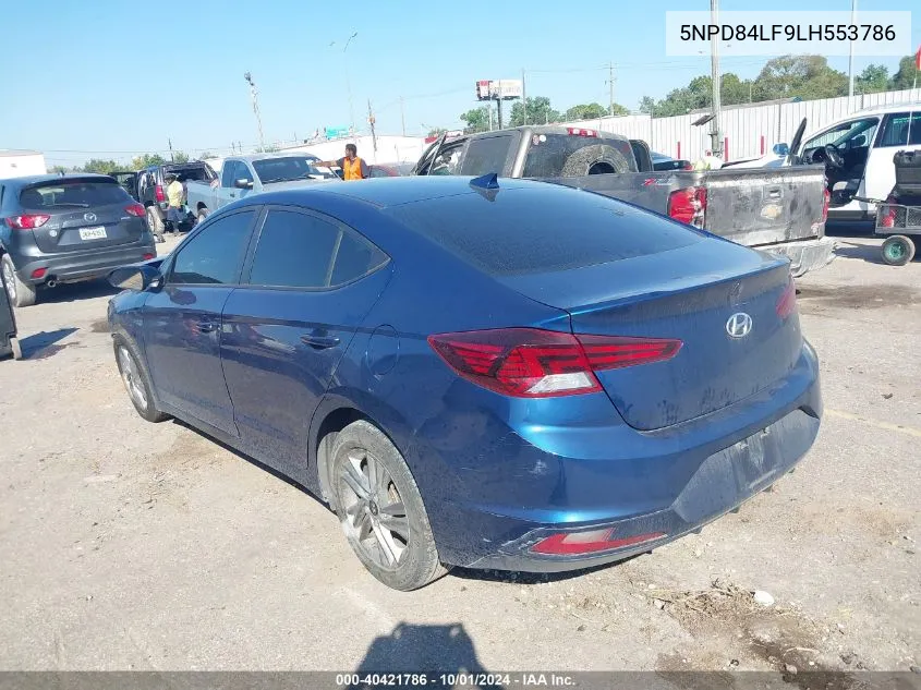 2020 Hyundai Elantra Sel/Value/Limited VIN: 5NPD84LF9LH553786 Lot: 40421786