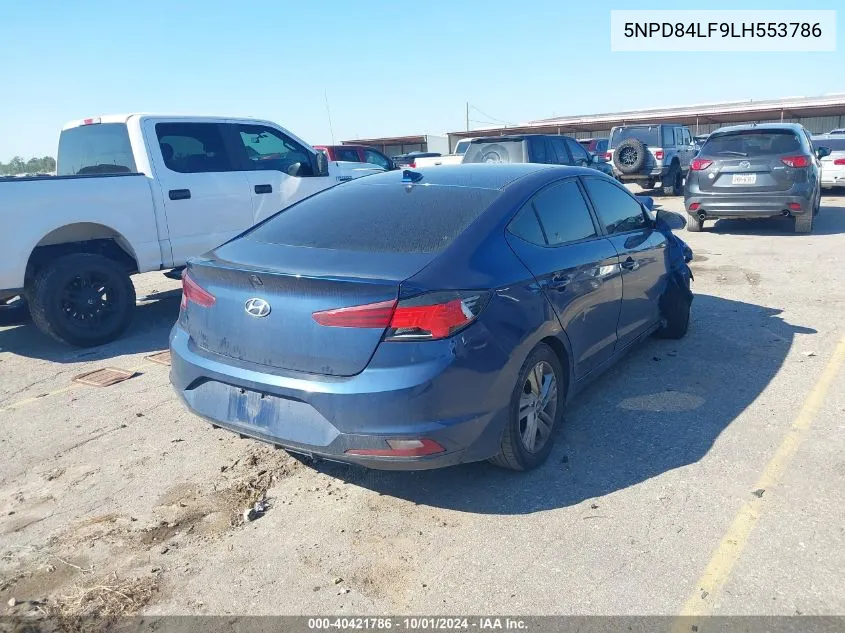 2020 Hyundai Elantra Sel/Value/Limited VIN: 5NPD84LF9LH553786 Lot: 40421786