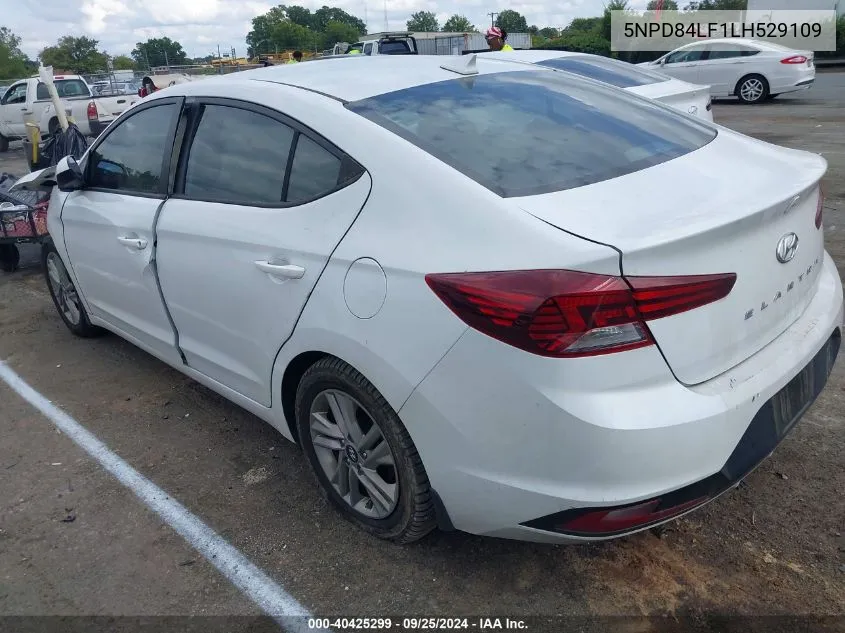 2020 Hyundai Elantra Sel VIN: 5NPD84LF1LH529109 Lot: 40425299