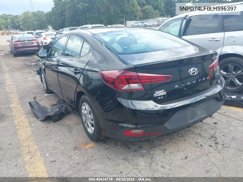 2020 Hyundai Elantra Se VIN: 5NPD74LF0LH596397 Lot: 40434778