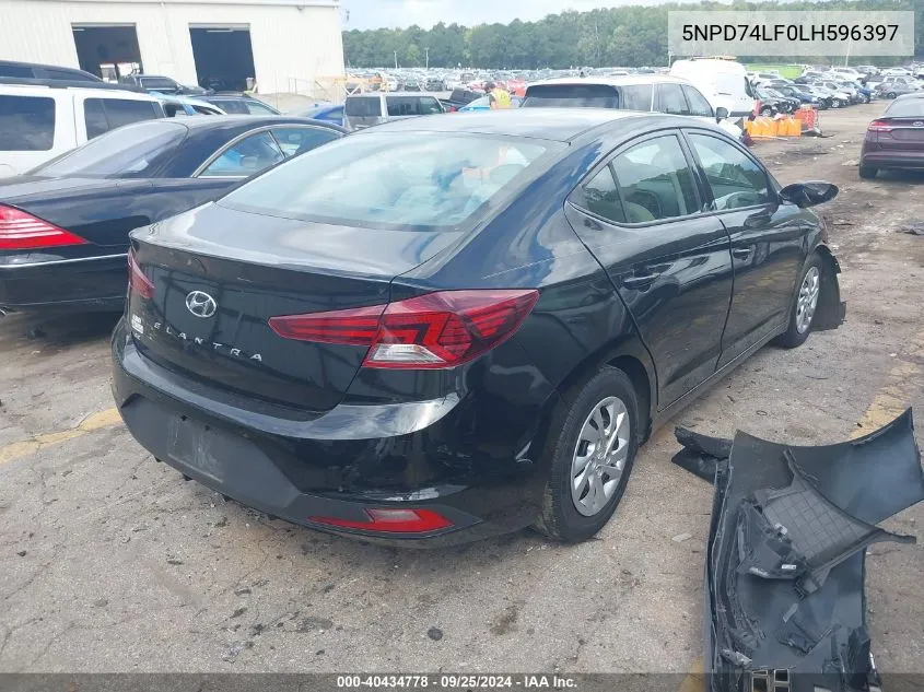 2020 Hyundai Elantra Se VIN: 5NPD74LF0LH596397 Lot: 40434778