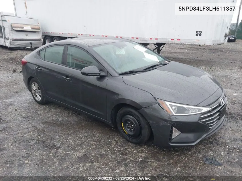 2020 Hyundai Elantra Value Edition VIN: 5NPD84LF3LH611357 Lot: 40438232