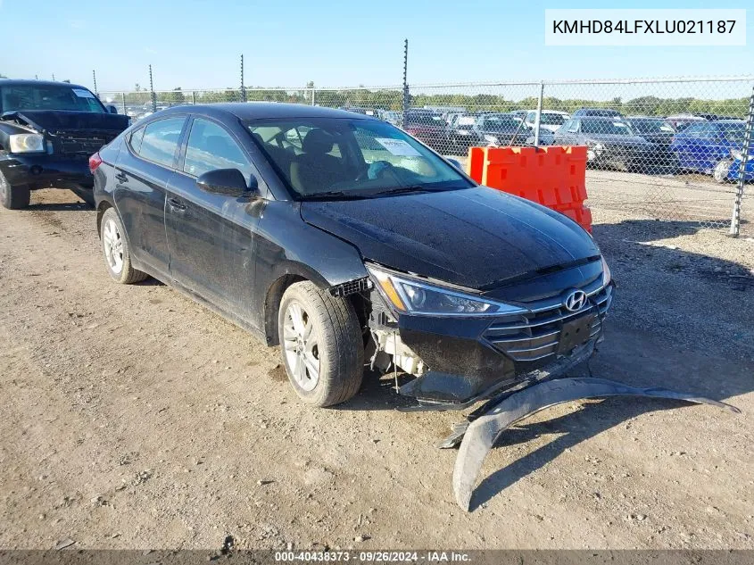 2020 Hyundai Elantra Sel/Value/Limited VIN: KMHD84LFXLU021187 Lot: 40438373