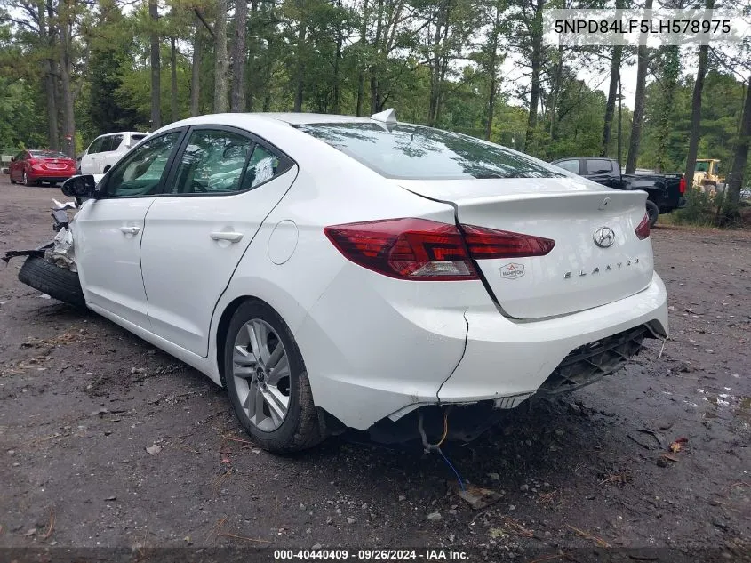 2020 Hyundai Elantra Sel/Value/Limited VIN: 5NPD84LF5LH578975 Lot: 40440409