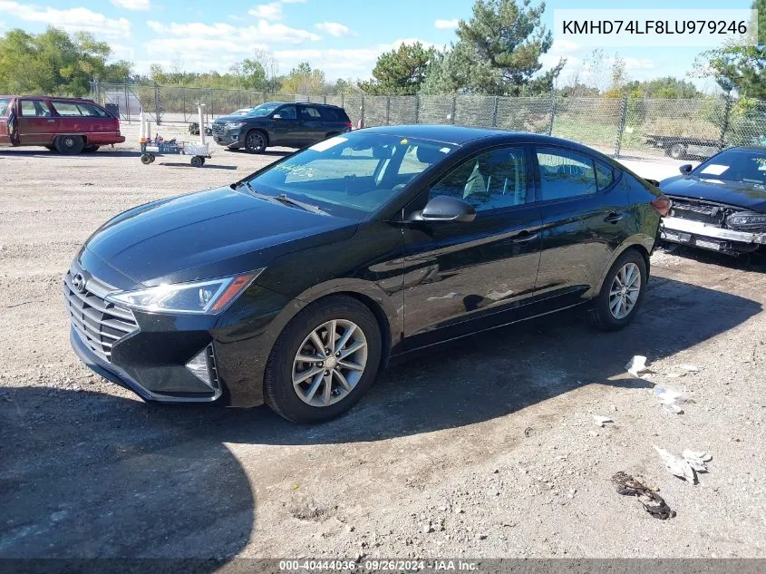 2020 Hyundai Elantra Se VIN: KMHD74LF8LU979246 Lot: 40444036