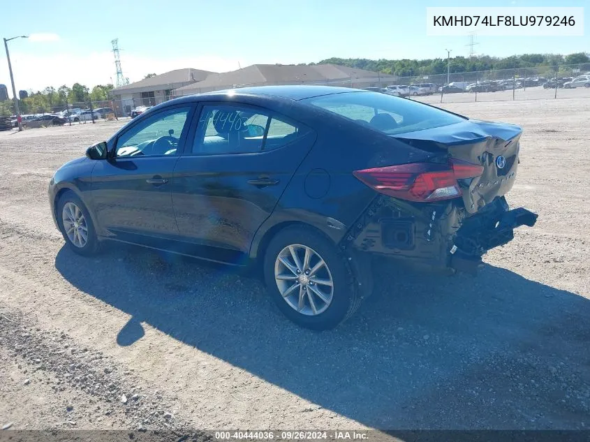 2020 Hyundai Elantra Se VIN: KMHD74LF8LU979246 Lot: 40444036