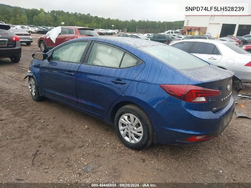 2020 Hyundai Elantra Se VIN: 5NPD74LF5LH528239 Lot: 40445858