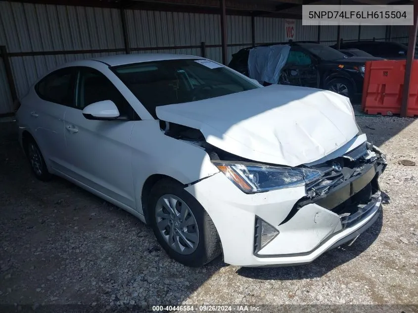 2020 Hyundai Elantra Se VIN: 5NPD74LF6LH615504 Lot: 40446554