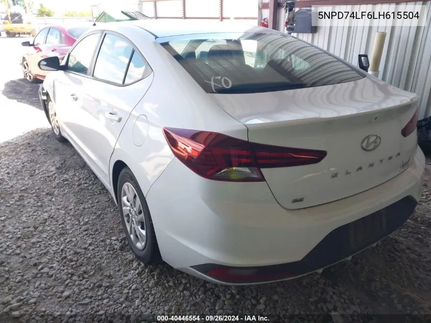 5NPD74LF6LH615504 2020 Hyundai Elantra Se