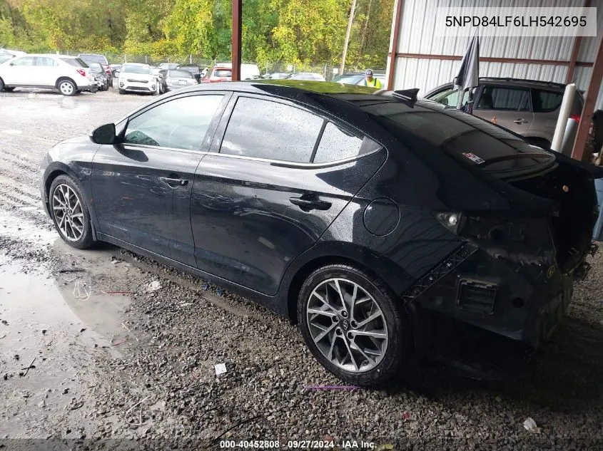 2020 Hyundai Elantra Limited VIN: 5NPD84LF6LH542695 Lot: 40452808