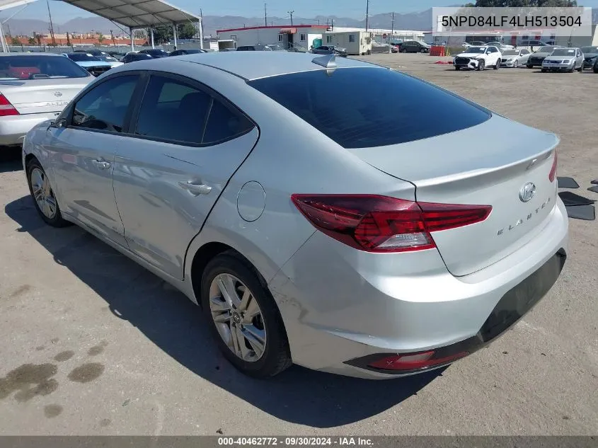 2020 Hyundai Elantra Sel VIN: 5NPD84LF4LH513504 Lot: 40462772