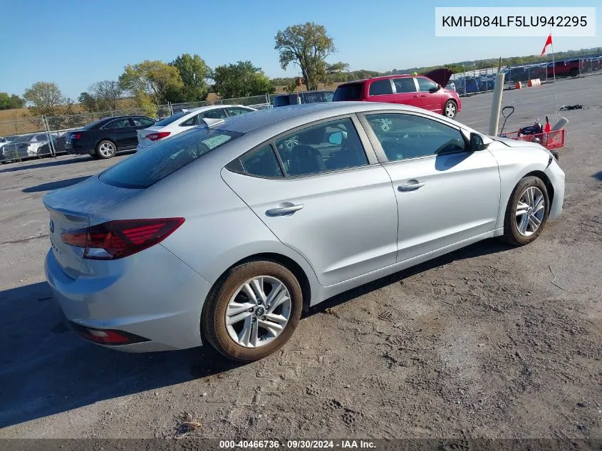 2020 Hyundai Elantra Sel/Value/Limited VIN: KMHD84LF5LU942295 Lot: 40466736