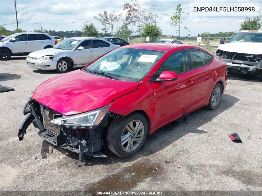 2020 Hyundai Elantra Sel/Value/Limited VIN: 5NPD84LF5LH558998 Lot: 40470671