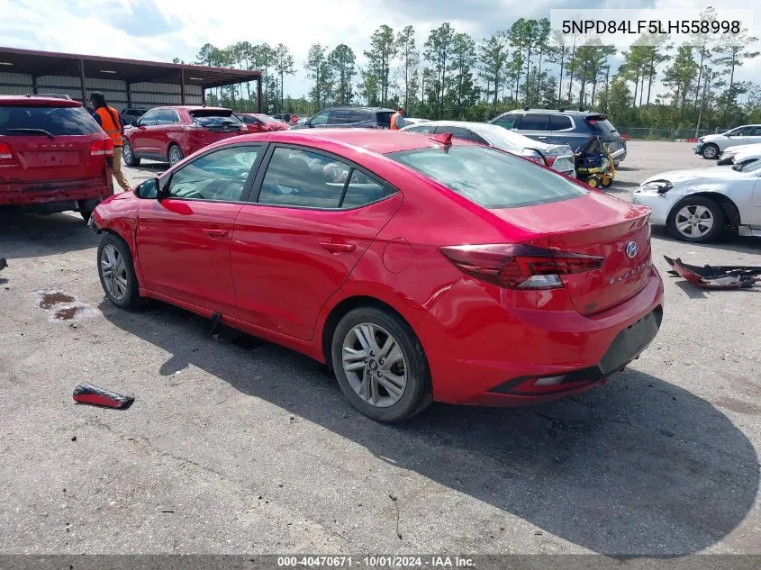 5NPD84LF5LH558998 2020 Hyundai Elantra Sel/Value/Limited