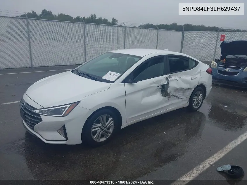 2020 Hyundai Elantra Sel VIN: 5NPD84LF3LH629437 Lot: 40471310