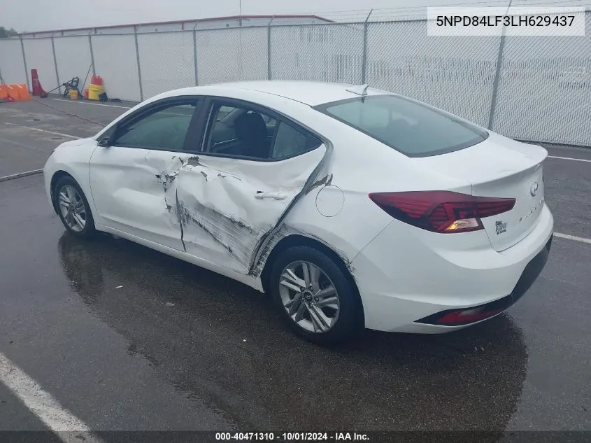 2020 Hyundai Elantra Sel VIN: 5NPD84LF3LH629437 Lot: 40471310