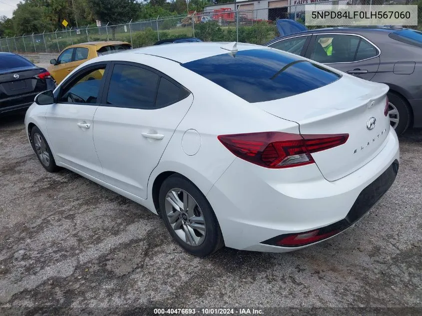 5NPD84LF0LH567060 2020 Hyundai Elantra Sel/Value/Limited