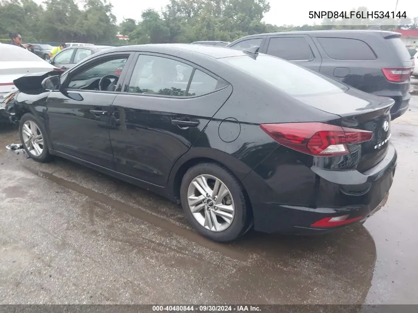 2020 Hyundai Elantra Value Edition VIN: 5NPD84LF6LH534144 Lot: 40480844