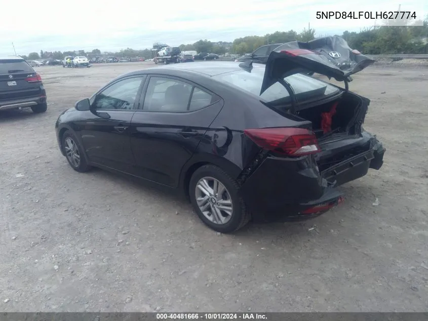 2020 Hyundai Elantra Sel/Value/Limited VIN: 5NPD84LF0LH627774 Lot: 40481666