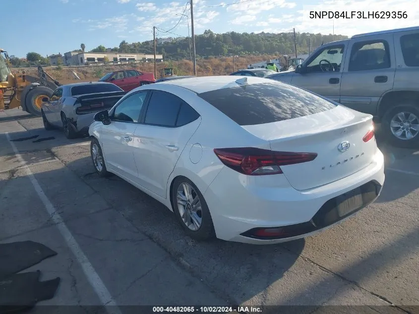 2020 Hyundai Elantra Value Edition VIN: 5NPD84LF3LH629356 Lot: 40482065