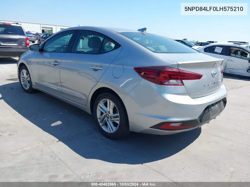 5NPD84LF0LH575210 2020 Hyundai Elantra Sel