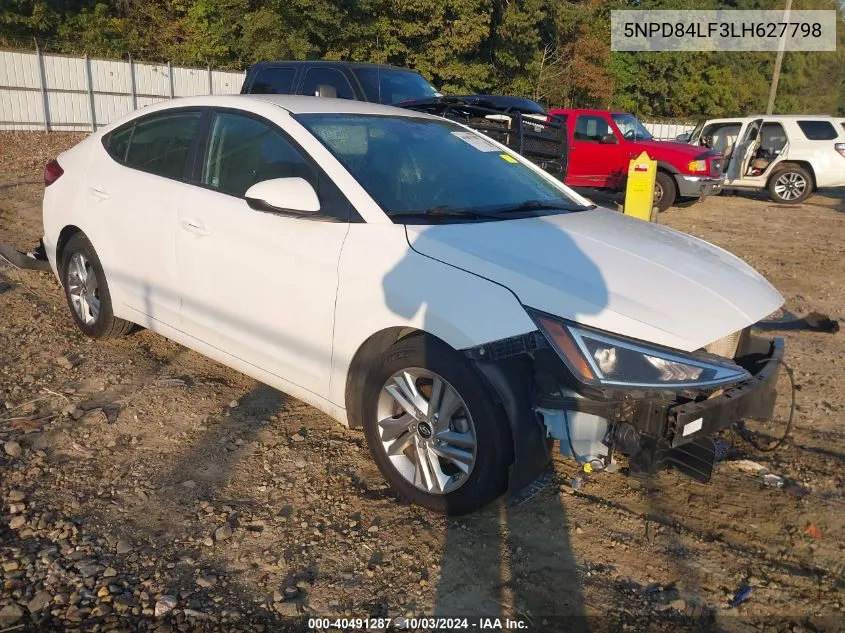 2020 Hyundai Elantra Sel VIN: 5NPD84LF3LH627798 Lot: 40491287