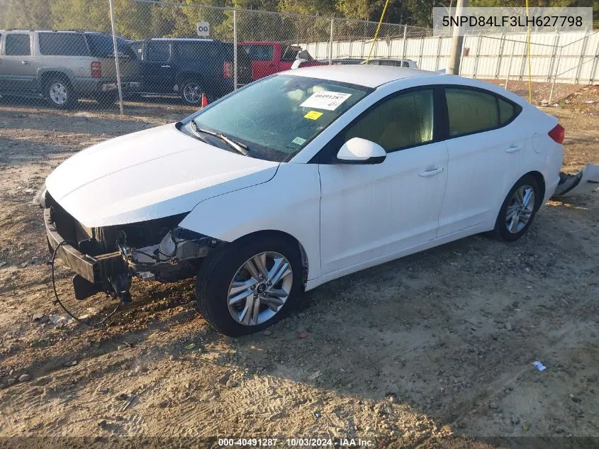 2020 Hyundai Elantra Sel VIN: 5NPD84LF3LH627798 Lot: 40491287