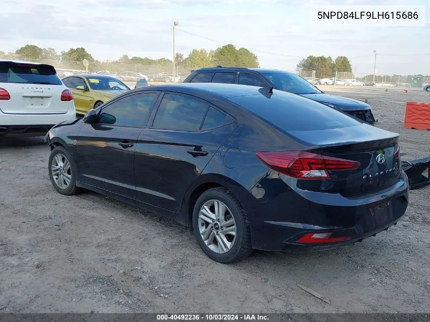 2020 Hyundai Elantra Sel VIN: 5NPD84LF9LH615686 Lot: 40492236