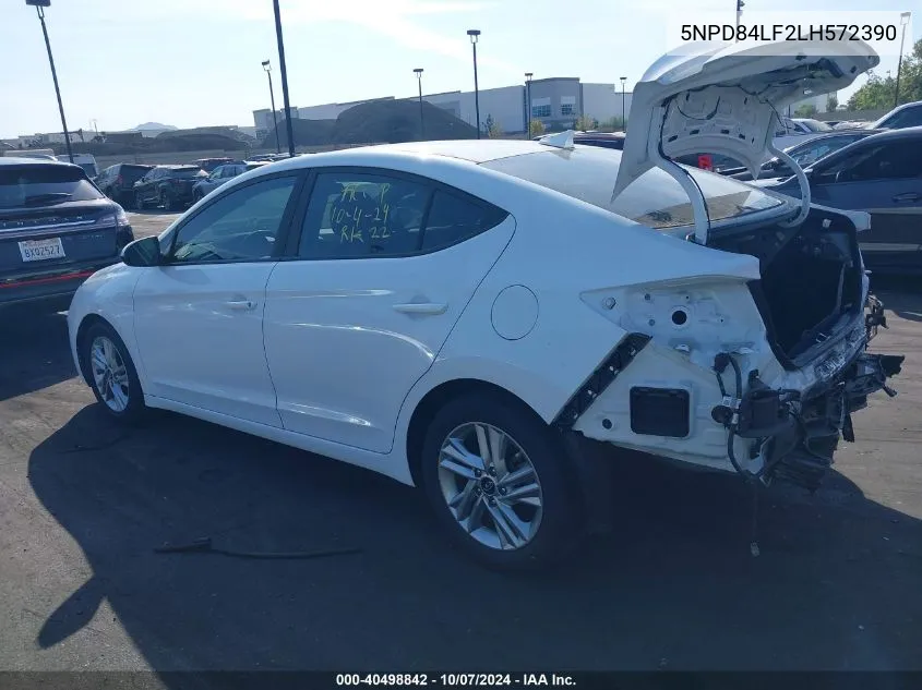 2020 Hyundai Elantra Sel VIN: 5NPD84LF2LH572390 Lot: 40498842