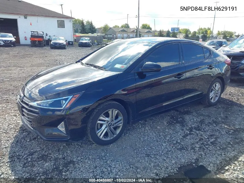 2020 Hyundai Elantra Sel VIN: 5NPD84LF8LH629191 Lot: 40498857