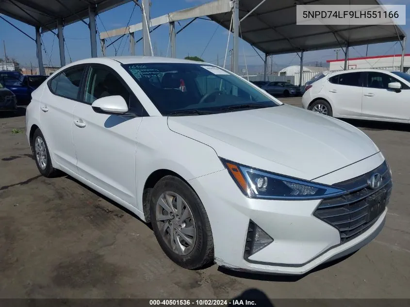 2020 Hyundai Elantra Se VIN: 5NPD74LF9LH551166 Lot: 40501536