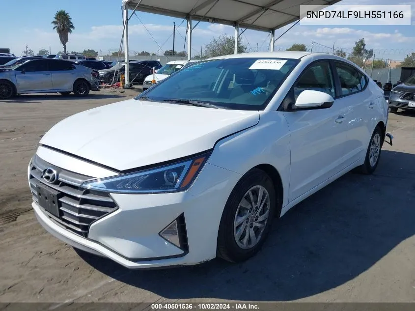 2020 Hyundai Elantra Se VIN: 5NPD74LF9LH551166 Lot: 40501536