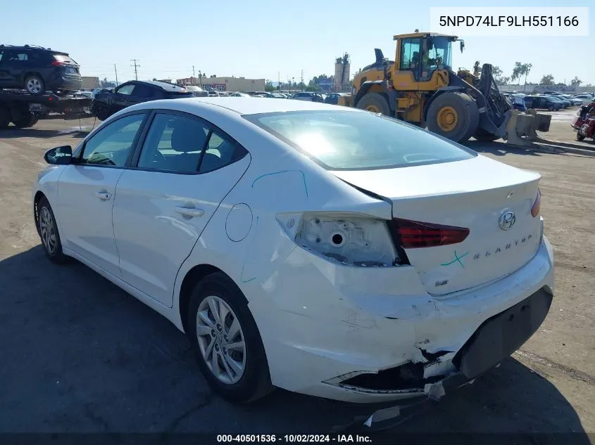 2020 Hyundai Elantra Se VIN: 5NPD74LF9LH551166 Lot: 40501536