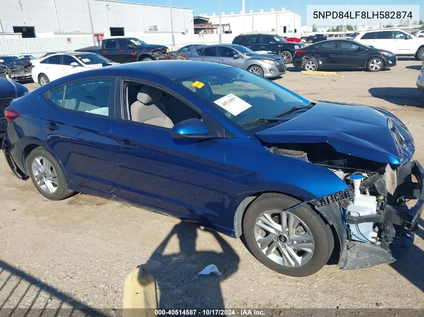 2020 Hyundai Elantra Sel VIN: 5NPD84LF8LH582874 Lot: 40514587