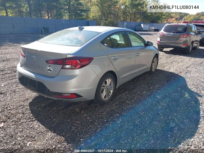 2020 Hyundai Elantra Sel VIN: KMHD84LF1LU080144 Lot: 40602537