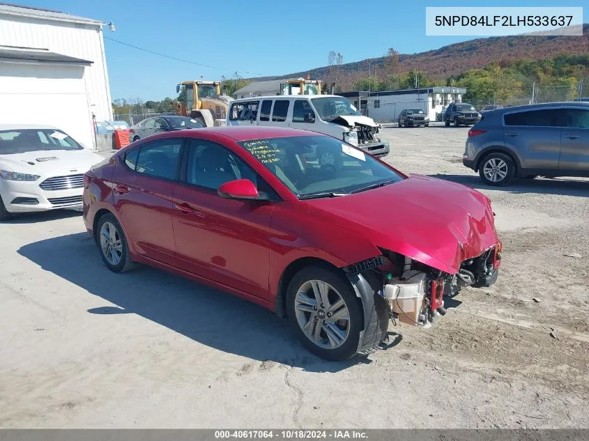 2020 Hyundai Elantra Sel VIN: 5NPD84LF2LH533637 Lot: 40617064